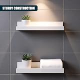 GEEZY White Floating Shelves Set of 2 30x10x5cm Modern Seamless Wall Mounts view 5