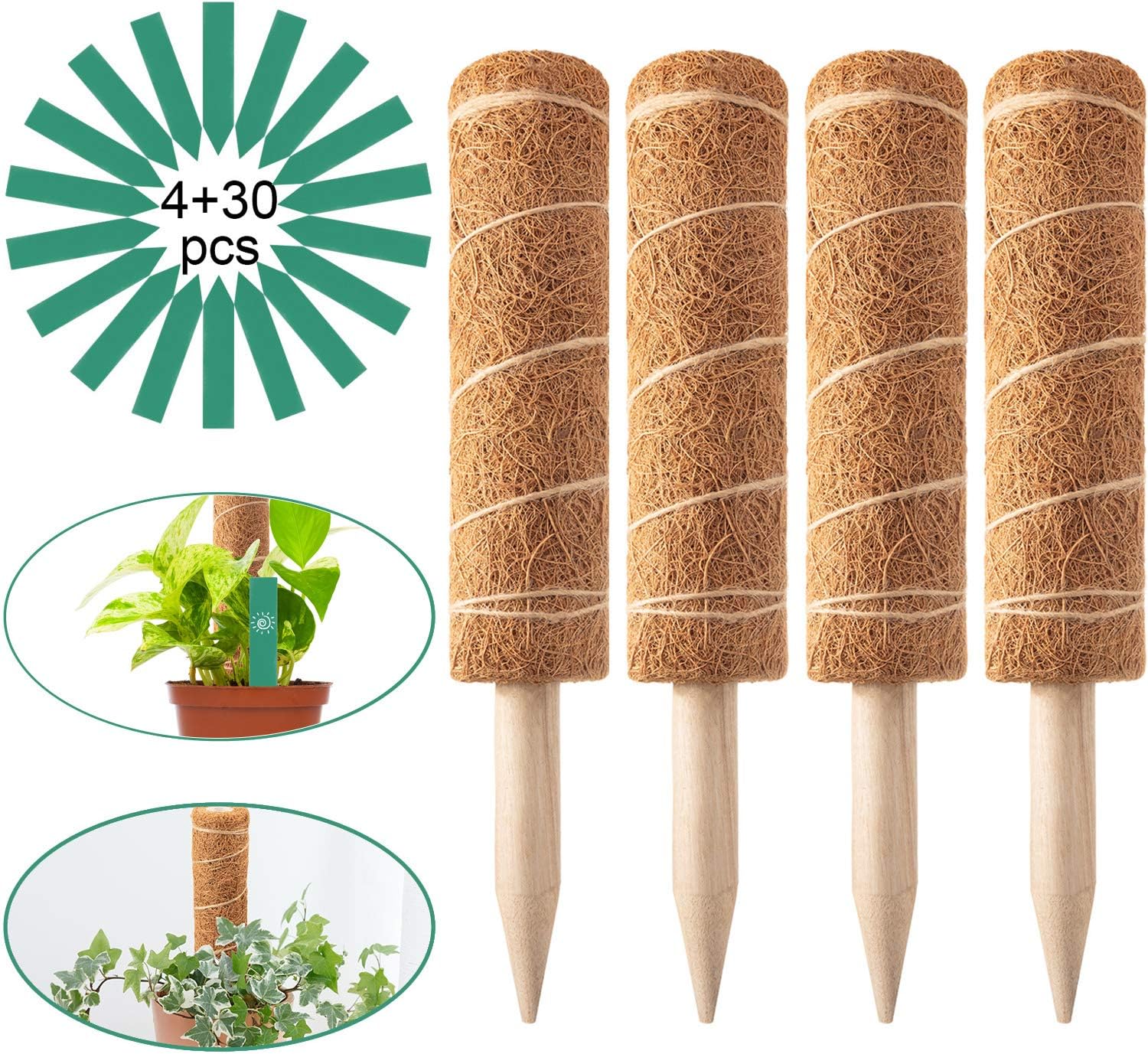 Blulu 4 Tótem de Fibra de Coco de Musgo Palo de Musgo de Coco 12 ...