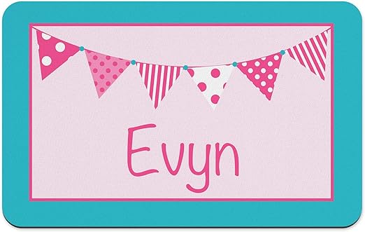 Amazon Com Pink And Blue Banner Polyester Rubber Backed Placemat
