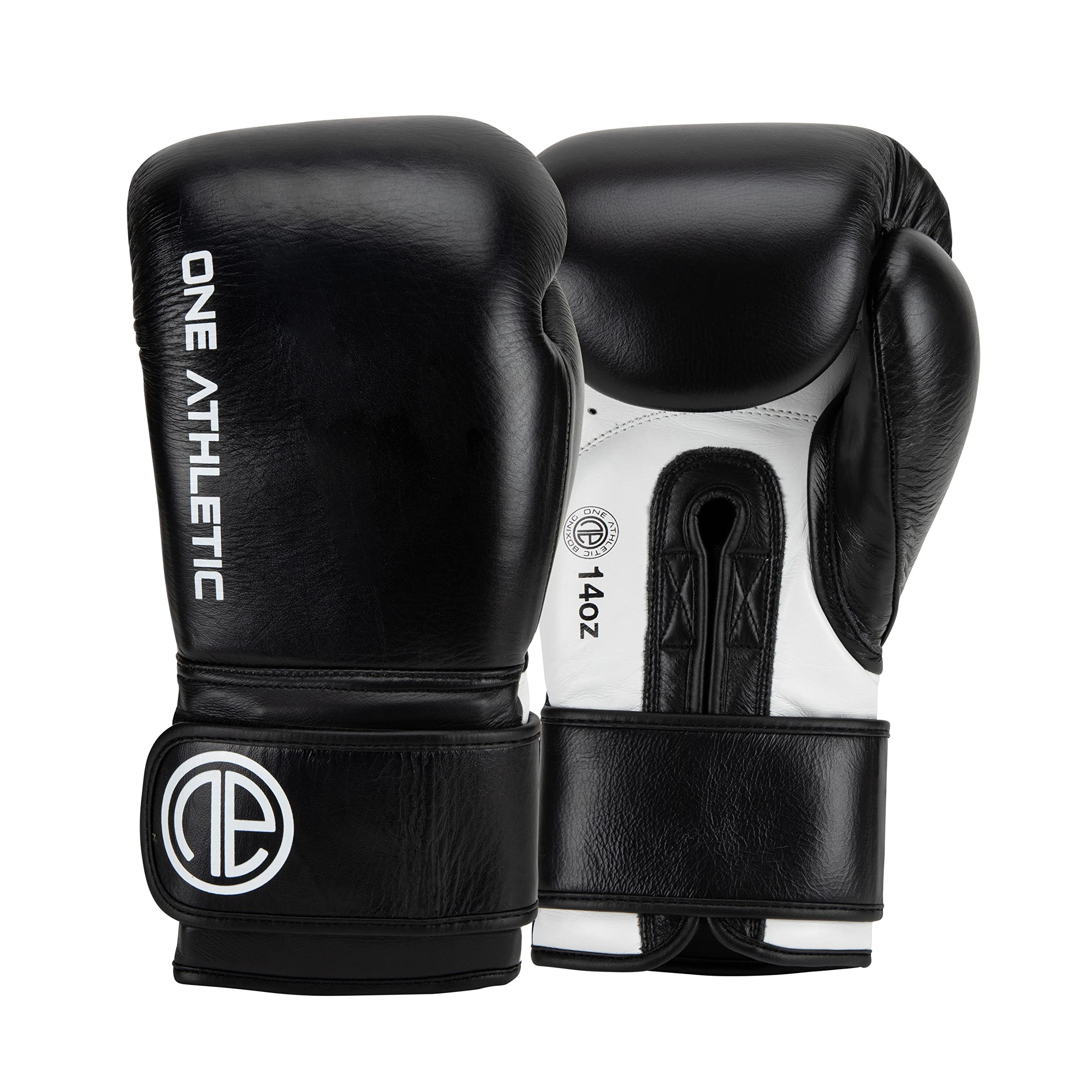 One Athletic UNDISPUTED Mk I Leather Strap Glove, 14 oz Size, Black — image 1