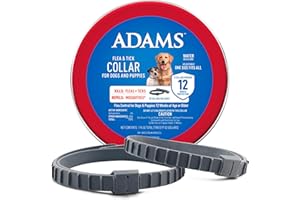 ADAMS Flea & Tick Collar for Dogs & Puppies, 2 Pack, 12 Month Protection, Adjustable One Size, Kills Fleas, Ticks & Repels Mosquitoes, Excluding California