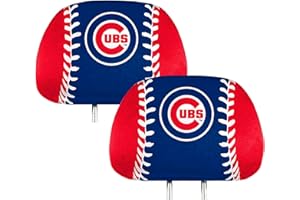 Fanmats 61998: Chicago Cubs Printed Head Rest Cover Set - 2 Pieces