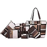 OTMIPIML Purses and Handbags for Women Synthetic Leather Tote Crossbody Bags Satchel Purses Set 6pcs | Set, 6pcs, Set, 6pcs
