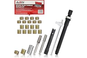 ABN Spark Plug Thread Repair Rethreading Set, 14mm Metric – Rethreading Tool Kit – Comprehensive Taps, Inserts, & More
