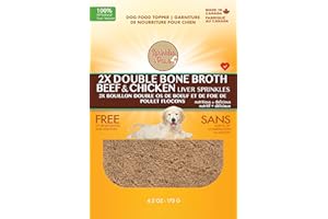 Sprinkles & Paws 2X Double Bone Broth Liver Powder for Dogs | Beef and Chicken Bone Broth Dog Food Topper | Made in Canada | 