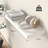 STOREMIC Floating Shelves 3 White Wall Shelves Screw Mounted 40x14x3cm view 3