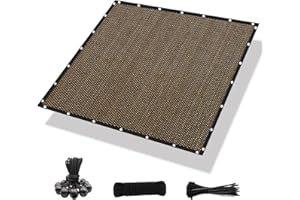 Amagenix 90% Sun Shade Cloth with Grommets, 8' x 8' Pergola Replacement Shade Cover Canopy Privacy Screen for Outdoor Patio Garden, Mocha (We Customized)