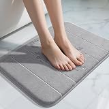 Yimobra Memory Foam Bath Mat Gray 43x61 cm Non-Slip Absorbent Thick
