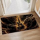 Plistiz Electric Guitar Lightning Indoor Door Mat, 17x29.5 Inch, Floor Area Rug for Entryway, Living Room, or Bathroom, Non-Slip Doormat, Rock and Roll Theme Design Home Decor Rug Gifts