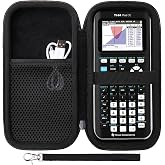 Case for Texas Instruments TI-84 Plus CE/TI-84 Evo/TI 84 Plus/TI-Nspire CX II CAS/TI-Nspire CX II Graphing Calculator, Mesh Pocket for Charging Cables, Pens and Rule(Black)