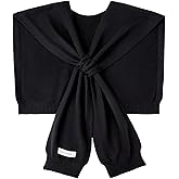 WaJuemy Women's Sweater Shawl Wraps Sleeves Knitted Collar Sweater Scarf Top Casual Lightweight Shoulder Cape Accessories