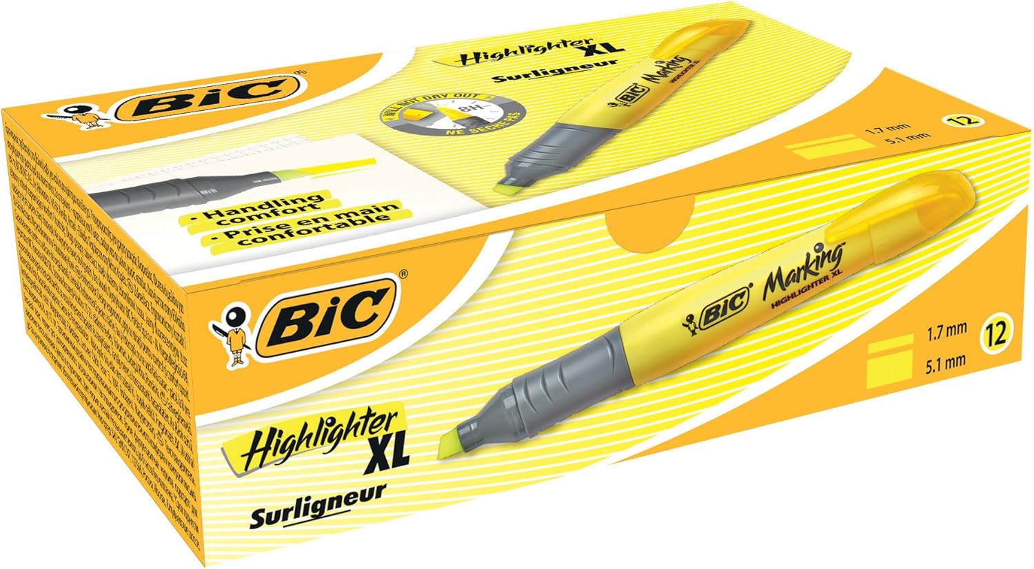 BIC Highlighters XL Fluorescent Yellow 10 Box Amazon.co.uk Office