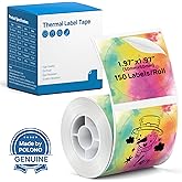 Thermal Labels for POLONO PM220S Label Maker, 2 inch (50mm) Thermal Label, Waterproof, Multi-Purpose Label Tape, 1 Roll of 150 Self-Adhesive Thermal Paper Gradient Color