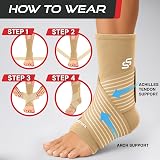 SS Sleeve Stars Ankle Brace Women Men with Removable Strap Beige view 7