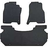 Custom-fit for 2019-2025 Dodge Ram 1500 New Body Crew Cab with Rear Under Seat Storage Box Premium All-Weather Rubber Floor Mats Heavy Duty Set (Black) (not for Classic Body)
