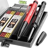 Nicpro Upgraded 3-In-1 Carpenter Pencils Set with Grip 2-Pack 26 Refills view 1