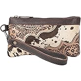 Merbaa Women Hand tooled Natural Cowhide Leather hand Clutch| Hand Bag | Purse| Coin Pouch Bag