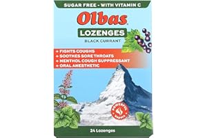 Olbas Maximum Strength Sugar Free Lozenges, Black Currant Flavor 24 ea (Pack of 6)