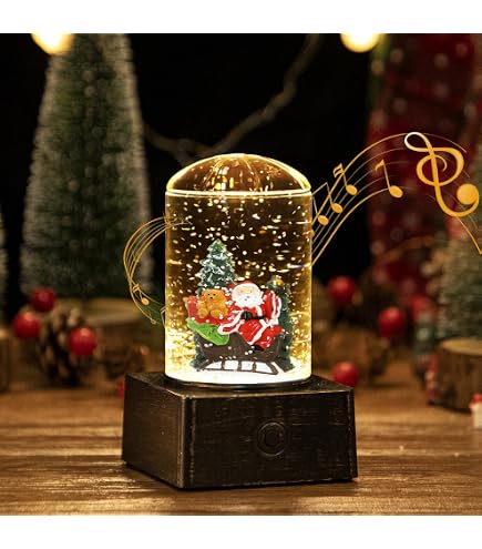 Boule à Neige Musicale De Noël Avec Lumières LED - Décoration Festive Avec Père Noël Et Musique