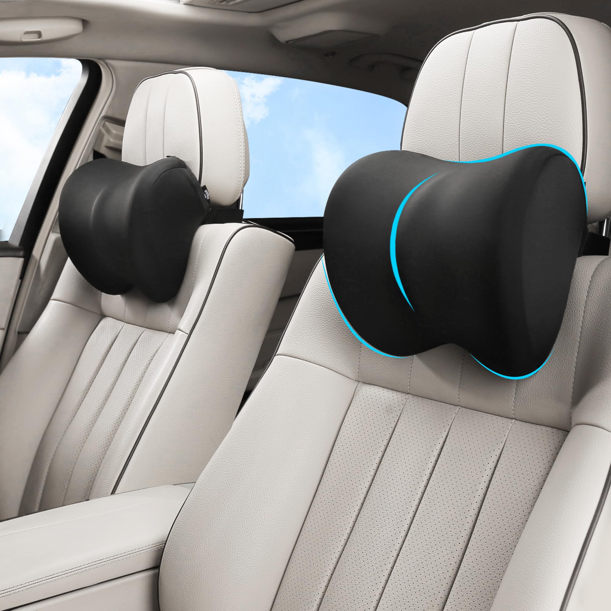 Photo 1 of **Stock pic for reference** Car Neck Pillow Adjustable Up and Down Style 2 Pack,Car Headrest Pillow for Neck Support Relieves Driving Fatigue, Soft Memory Form and Ergonomic Design Fits Most Heights and Car Seats(brown)