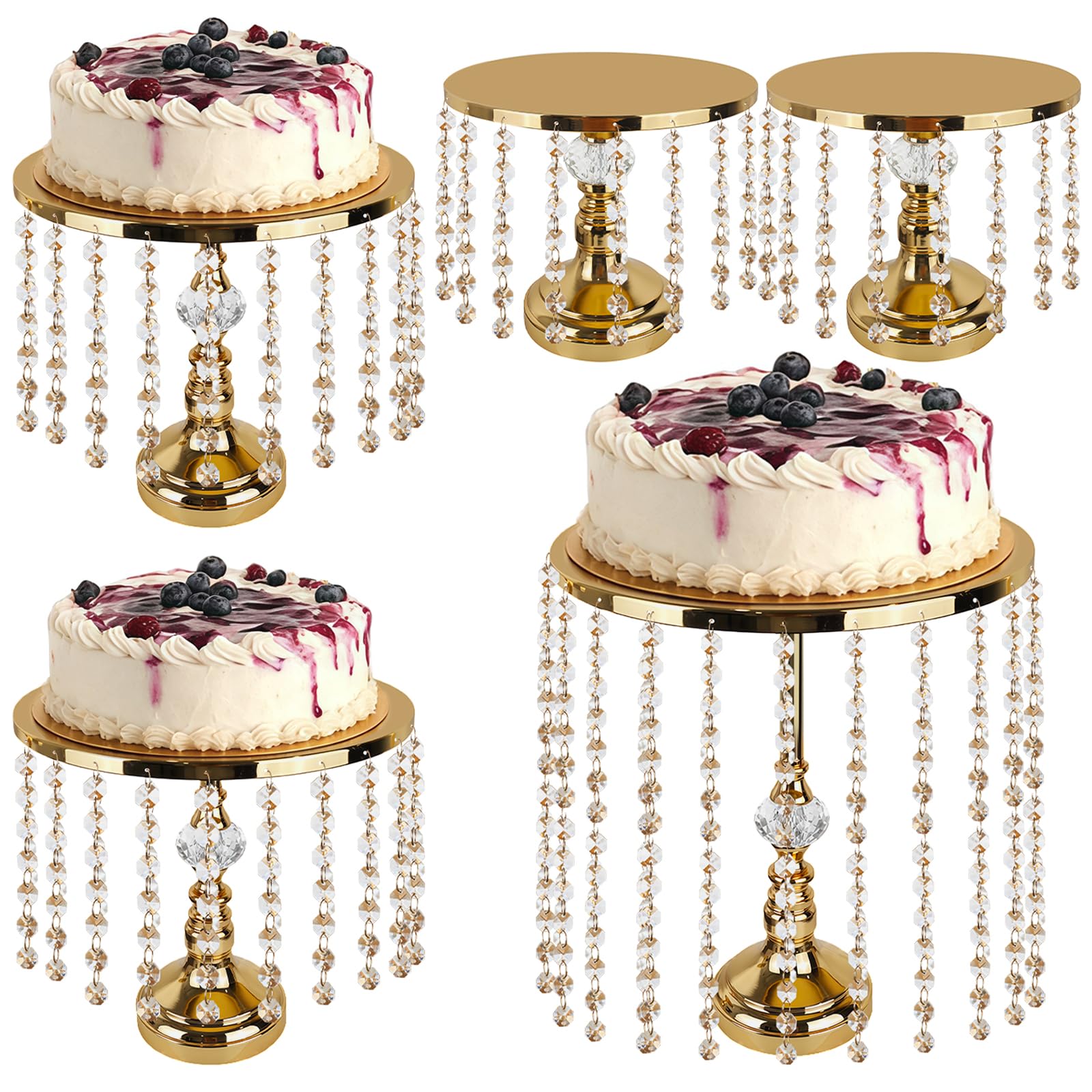 Photo 1 of 5-Piece Tiered Cake Stand Set Gold Cake Stands for Wedding, Birthday & Halloween, Dessert Table Display Set with Large/Medium/Small Cupcake Stands, Ideal for Catering Displays Food Stands, Elegant Party Decor & Buffet Table Decorations