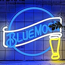 クラフト ビール Blue Moon看板 Bar 居酒屋 酒 ネオン サイン JooeTuu Moon Beer Neon Signs for Wall Decor Dimmable Blue