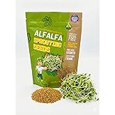 Todd’s Seeds - Premium 100% Chemical Free Alfalfa Sprouting Seeds - Easy to Grow Perfect Bulk Alfalfa Sprouts - Fast Growing with High Germination (1/4 Pound) USA Made