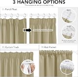 Deconovo Solid Super Soft Thermal Insulated Pencil Pleat Curtains 66x90 Beige view 3