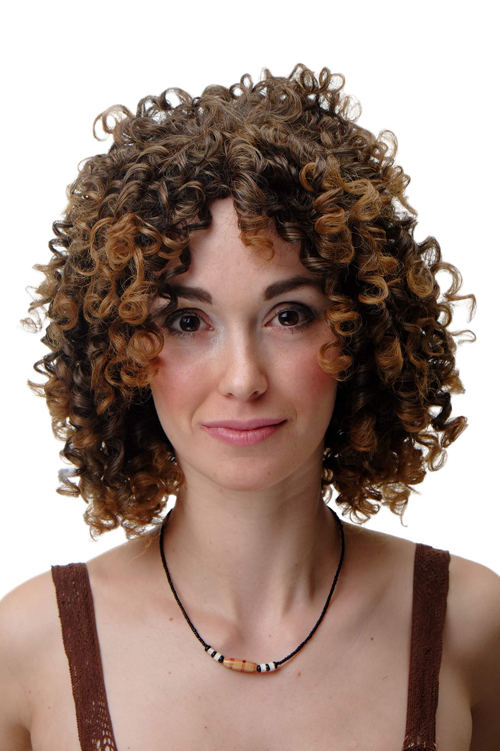WIG ME UP - Wig Curly Caribbean Volume Brown Highlights YZF-7283-4T27