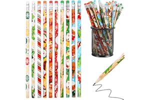 DIYASY 100 Pcs Christmas Pencils for Kids, Holiday Pencils Bulk with Erasers Xmas Wood Pencil Party Favor Supplies Classroom Rewards Prizes Stationery Decorations 10 Styles