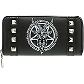 Ro Rox Omnium Alternative Goth 666 Baphomet Pentagram Faux Leather Wallet Purse