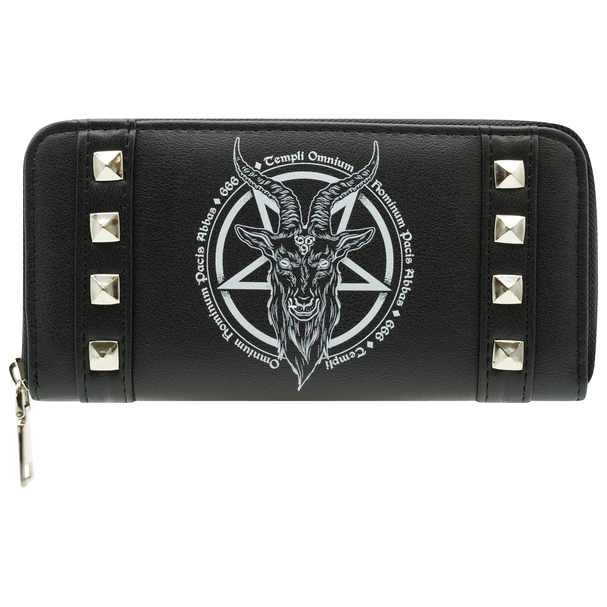 Ro Rox Omnium Alternative Goth 666 Baphomet Pentagram Faux Leather Wallet Purse