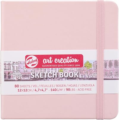 Talens Art Creation Sketchbook Pastel Pink 12x12cm 140g 80 Sheets Hard-Bound