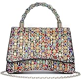Sweetovo Rhinestones Clutch Purse for Women Sparkly Shoulder Bag and Handbags for Wedding Party Evening Crossbody Bag