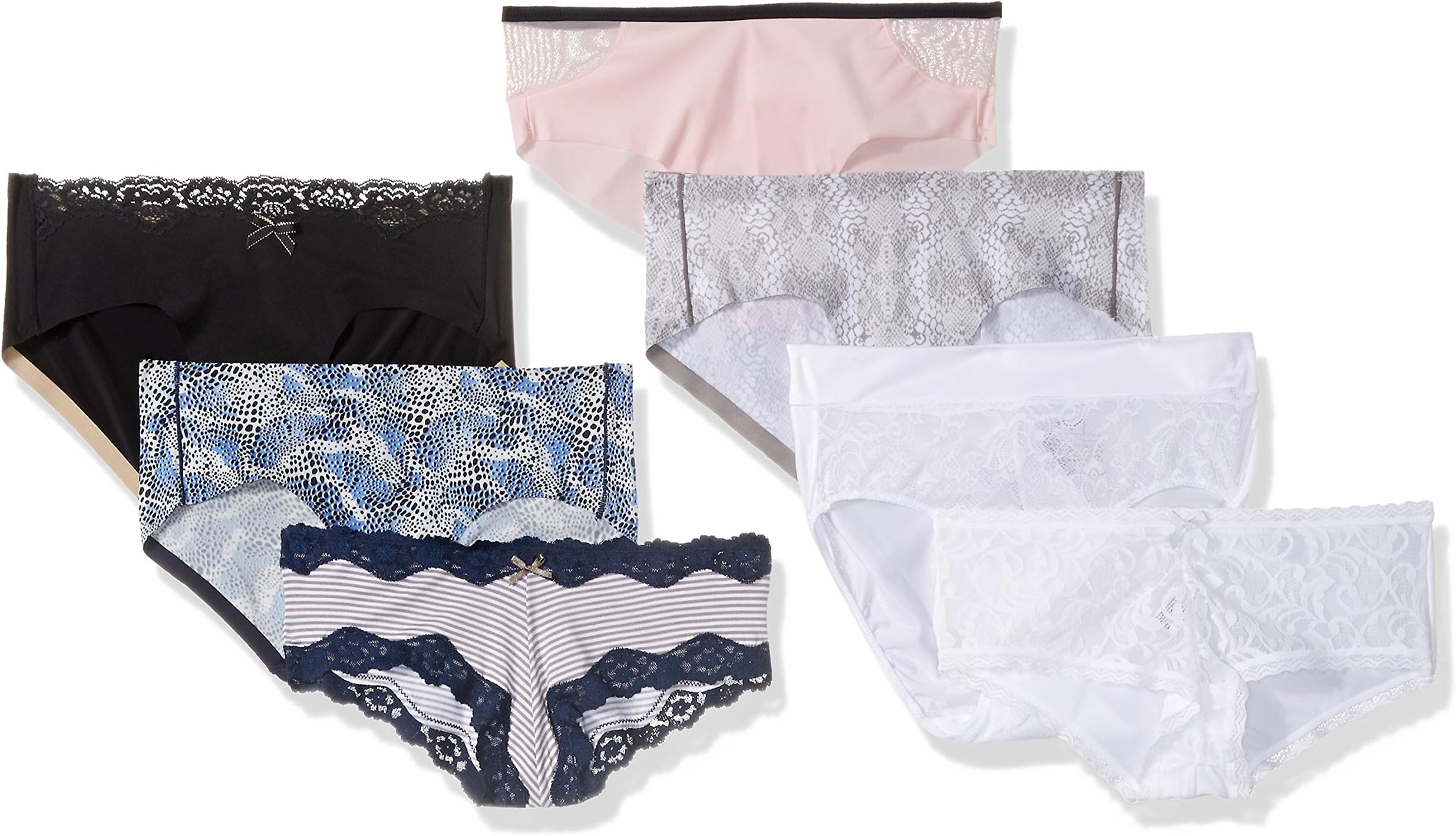 Maidenform Women's 7 Pack Hipster Sampler Assortment Panties