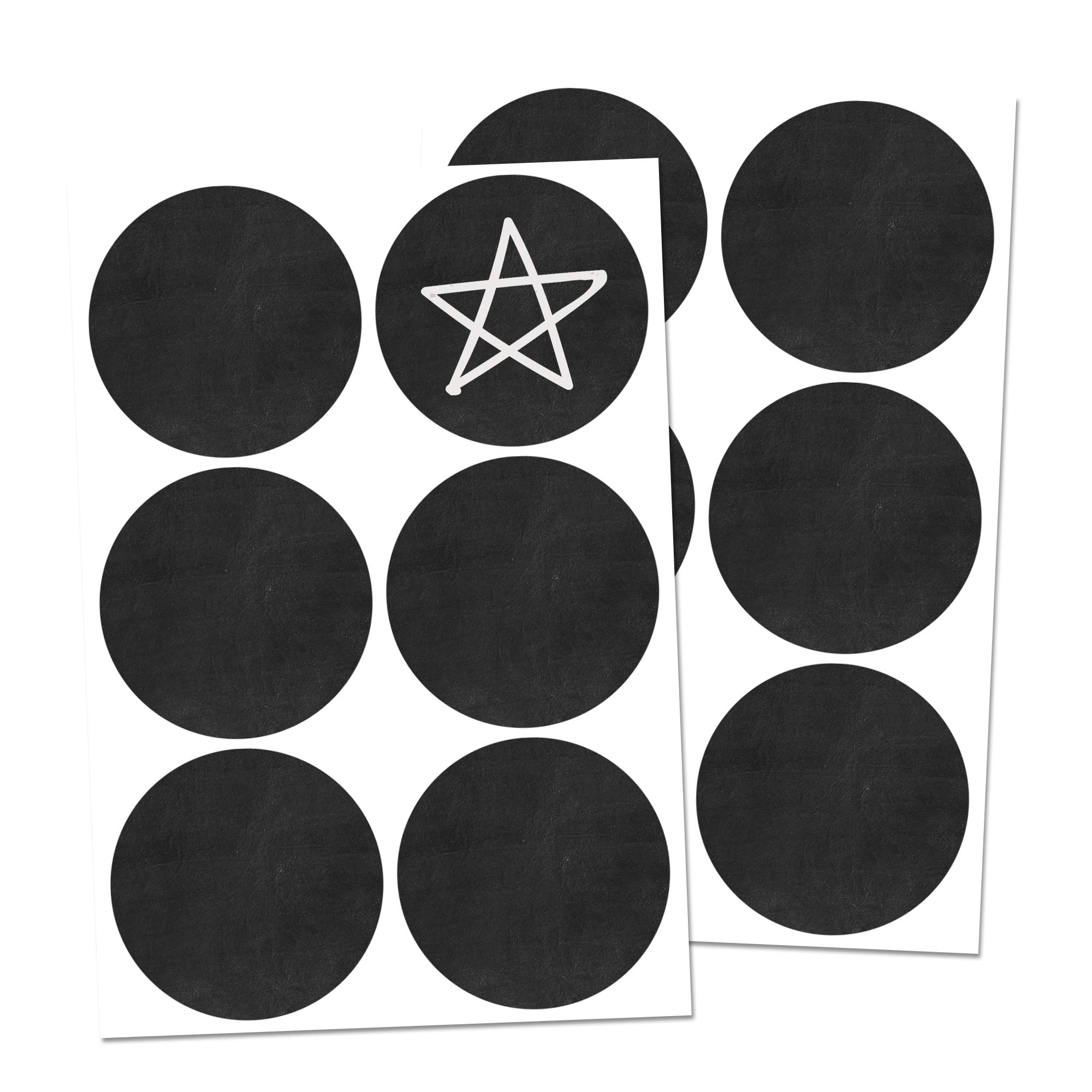 120-Pack, 5cm Round Chalkboard Sticker Labels, Reusable and Waterproof