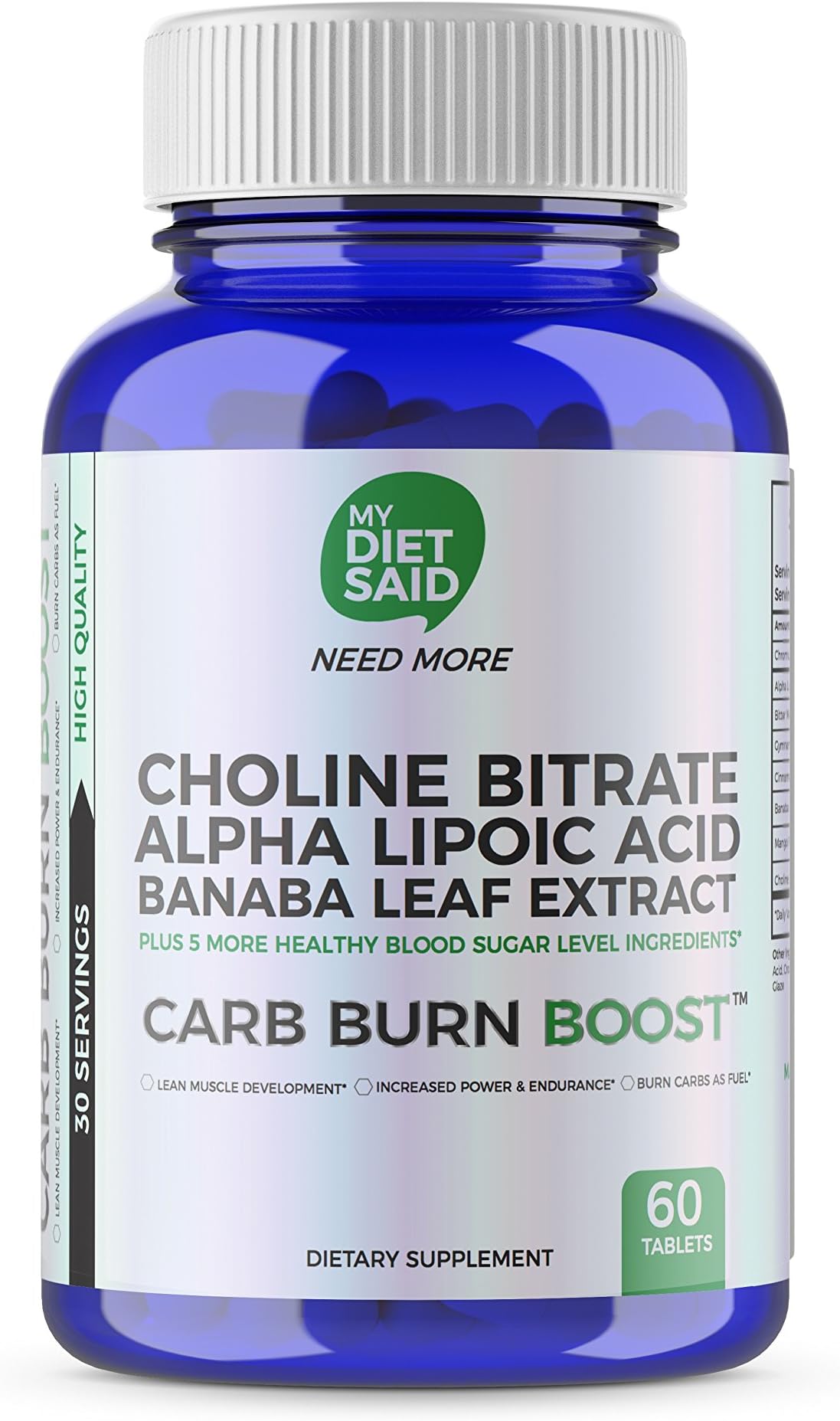 My Diet Said - Carb Burn Boost, Endurance Supplement, Running Supplement for Endurance, 60 Energy Pills Loaded with The Best Stamina Vitamins carb Burner Supplement Burn More,Store Less, Diet Pill