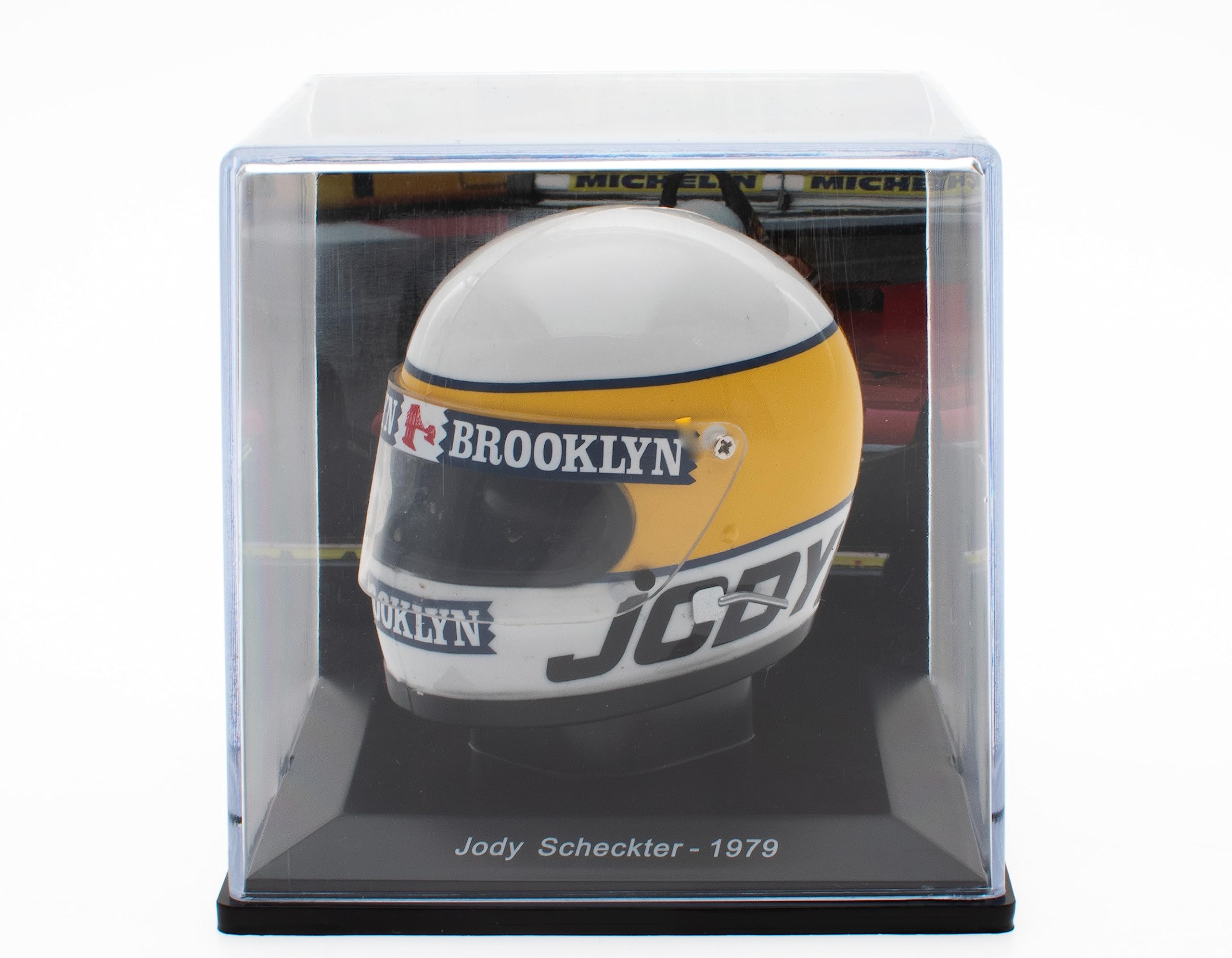 OPO 10 - Formula 1 Helmet Compatible with Ferrari F1: Jody Scheckter 1979-1/5 Scale - CAS19