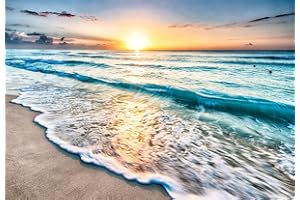 Moohue 14CT Stamped Cross Stitch Kits for Adults Stamped Cross Stitch Kits Beach Summer Printed Cross Stitch Kits for Adults (14CT Stamped Cross Stitch Kits)