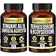 Earth Elixir Fadogia Agrestis 600mg and Tongkat Ali 500mg + Turkesterone1000mg and Ecdysterone 1000mg Supplments (180 Capsules) Bundle