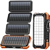 BLAVOR Solar Charger Power Bank, PD 18W Fast Charging 20000mAh Battery Pack with 4 Foldable Panels, Portable Solar Powered US