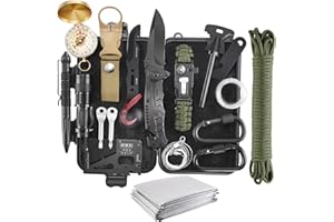 VERIFYGEAR Emergency Survival Kit, 22 in 1 Professional Survival Gear Equipment Tools First Aid Supplies for SOS Emergency Tactical Hiking Hunting Disaster Camping Adventures