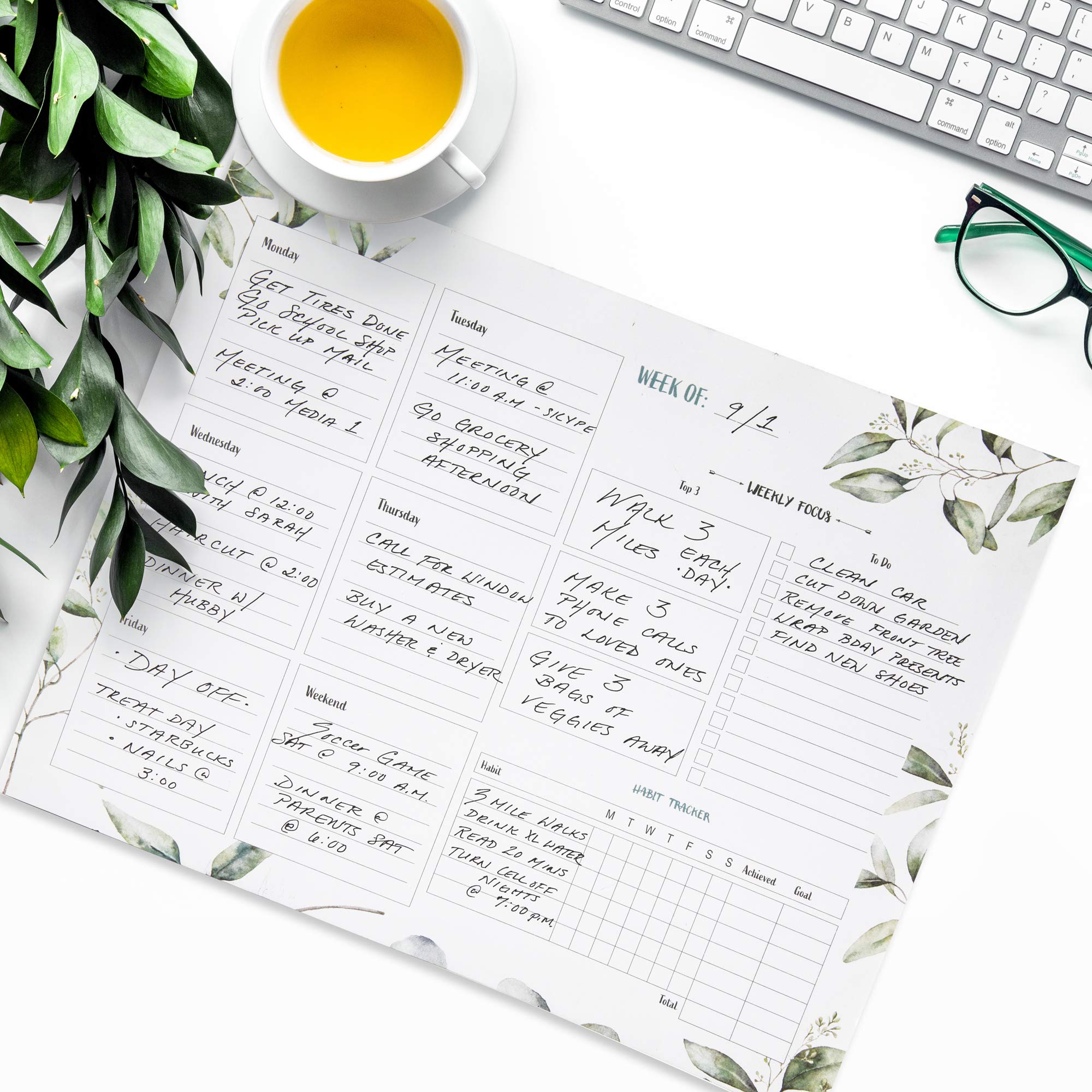Mua Aesthetic Weekly Planner Pad And Habit Tracker - 52 Week Office ...