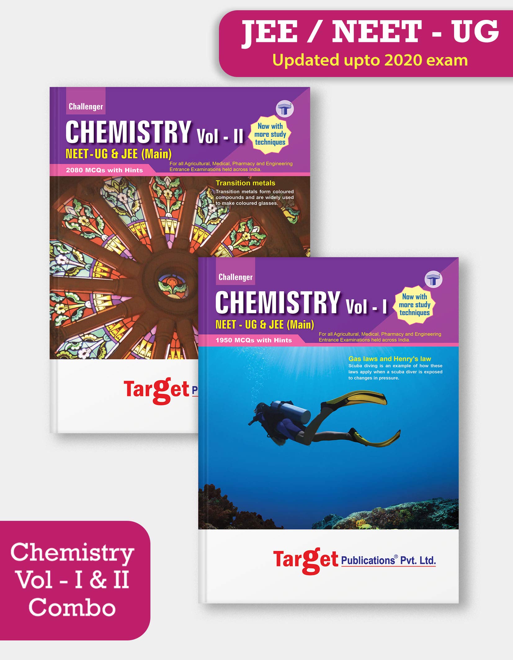 NEET UG / JEE Mains Challenger Chemistry Books Vol 1 and 2 Combo for Medical and Engineering Entrance Exam | Chapterwise MCQs with Solutions | 2019 Question Paper with Answer Key | Model Papers for Practice | Best Study Material for NEET, AIPMT, AIIMS and JEE Preparation | 2 Books