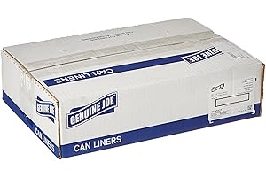 Genuine Joe Low Density Can Liners, 28.5" x 43", 23 gal Capacity, 1.0 mil, Black, Fits Slim Jim Receptacles, 150 Count