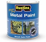 Rustins Metal Paint Black 1L Durable Weather-Resistant Quick Dry