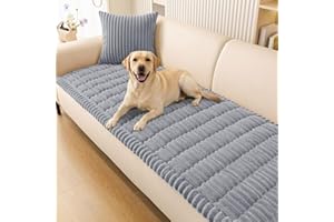 smiry Couch Cover for Dogs Washable, Non Slip Fuzzy Pet Couch Covers for 3 Cushion Sofa Pet Friendly, Thick Soft Sofa Slipcov