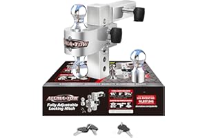 Uriah Products Aluma Tow Adjustable Lightweight Aluminum Alloy Trailer Hitch Interchangeable Ball Mount with 6 Inch Drop Distance