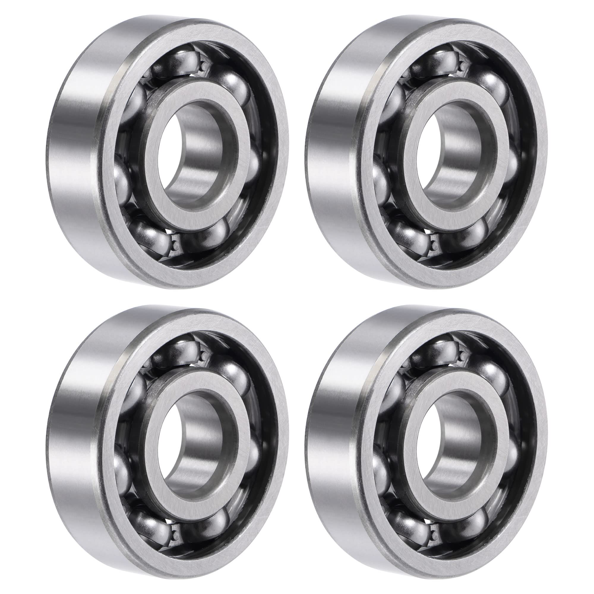 sourcing map 6303 Deep Groove Ball Bearings 17mm Bore 47mm OD 14mm Thick C3 Clearance Open Type Chrome Steel 4pcs