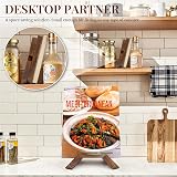 PUERSI Wooden Recipe Book Stand Farmhouse Kitchen Display Holder view 4